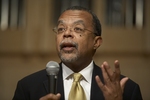 Photo of Henry Louis Gates Jr. speaking at the 2006 Black Mtn. Institute by Black Mountain Institute