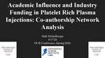 Academic Influence and Industry Funding in Platelet Rich Plasma Injections: Co-authorship Network Analysis